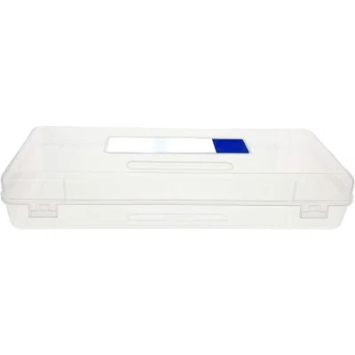 Plastic Pencil Case, Ruler Length Large Utility Storage Box, Clear Color, Multi Purpose Organizer, 1-Pack
