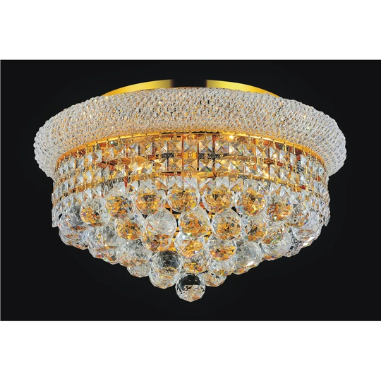 5 Light Flush Mount with Gold Finish