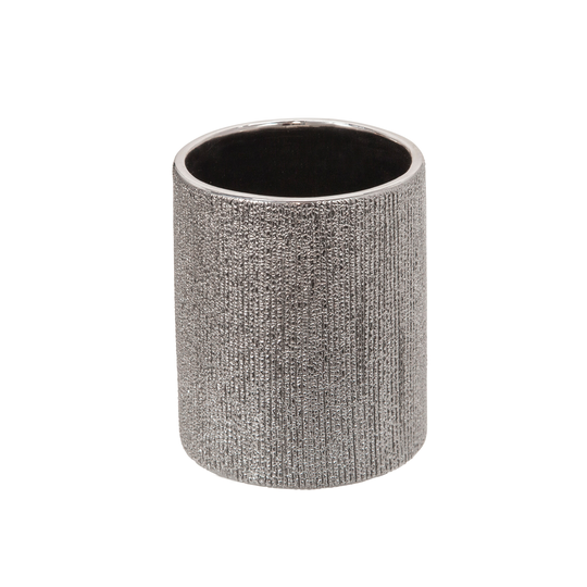 5"h Beaded Pencil Holder, Silver 5"H - 4.0" x 4.0" x 5.0"