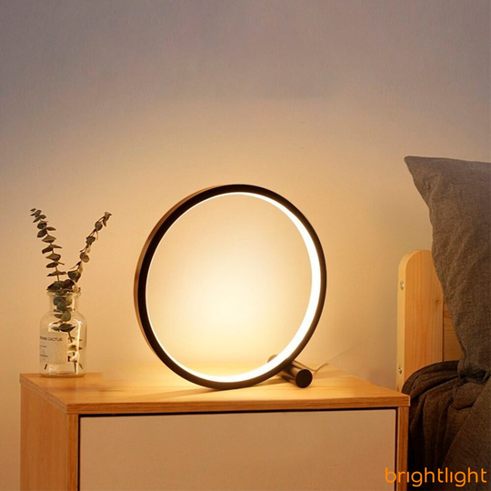 Circular Led Touch Table Lamp With Warm Or Cold White Light Minimalist Modern Design
