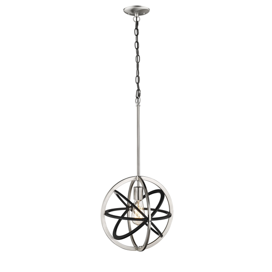 5 Light Matte Black/Brushed Nickel Pendant light