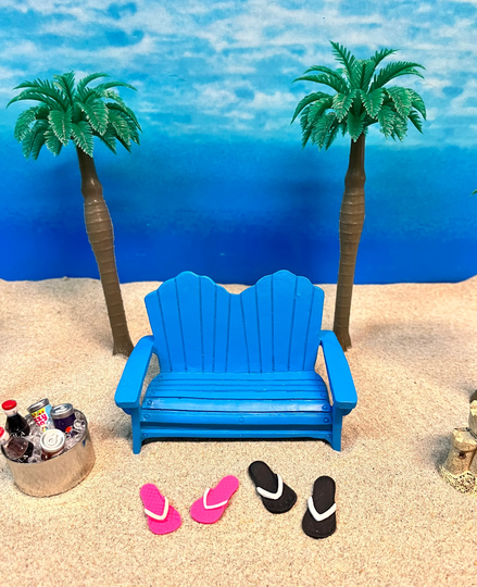 Miniature Double Adirondack Chair - Your Choice Of Color Beach Miniatures Fairy Garden Terrarium -Wedding Cake