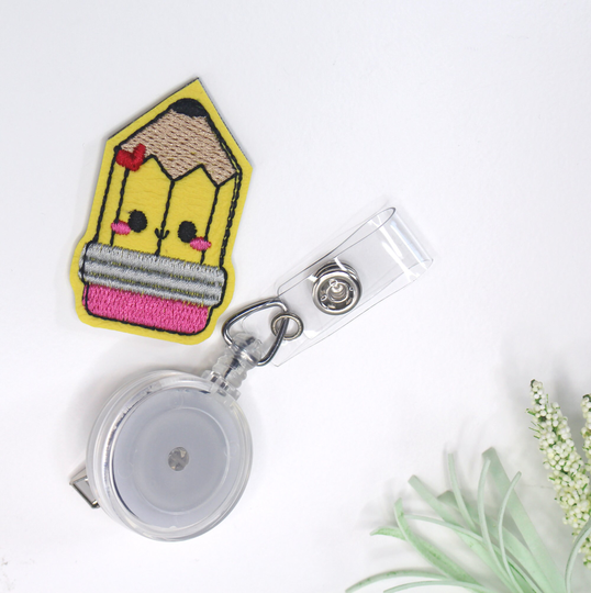 Interchangeable Badge Reel Topper, Cover, Nurse, Teacher Reel, Lanyard Accessory, Kawaii Pencil
