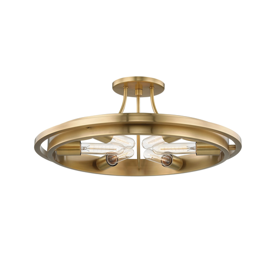 Hudson Valley Chambers 6-light Aged Brass Flush Mount