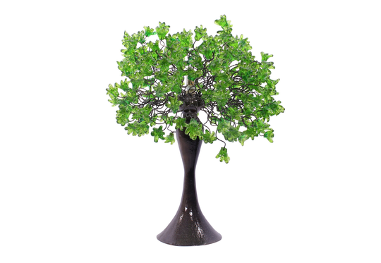 Bedside Lamp, Table Lamp With Green Flowers, Modern Desk Metal Wires & Yellow Flowers For Your Bedroom, Living Room