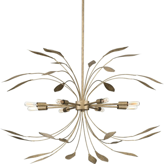 Mariposa Collection 8-Light Antique Gold Luxe Pendant Hanging Light - 36 in x 36 in x 25 in