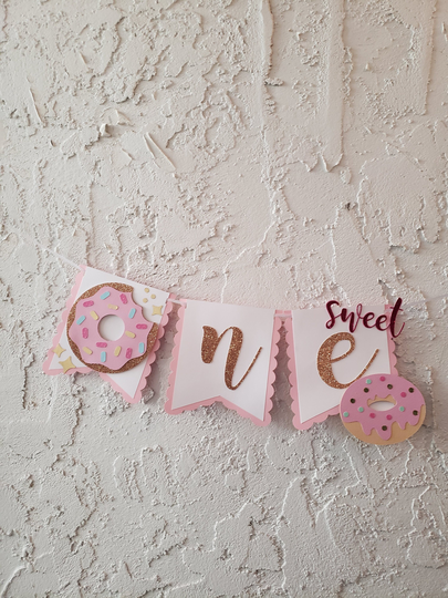 Donut High Chair Banner, Wall One Party, Grow Up First Birthday, Birthday Theme