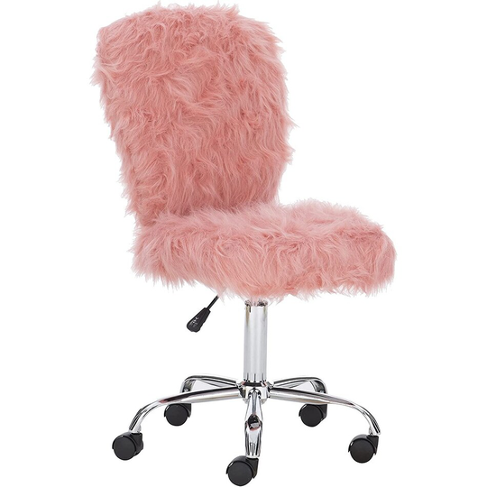 Faux Flokati Armless Office Chair