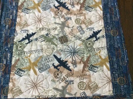 Travel Lovers Quilted Table Runner - Airplane