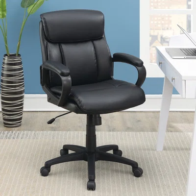 Standard Back Upholstered Office Chair, Black