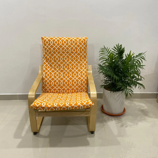 Ikea Poang Chair Cushion Cover - Yellow Pattern