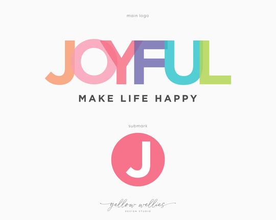 Colorful Rainbow Premade Logo Design, Kids Logo, Childrens Boutique Etsy Shop Semi Custom Design