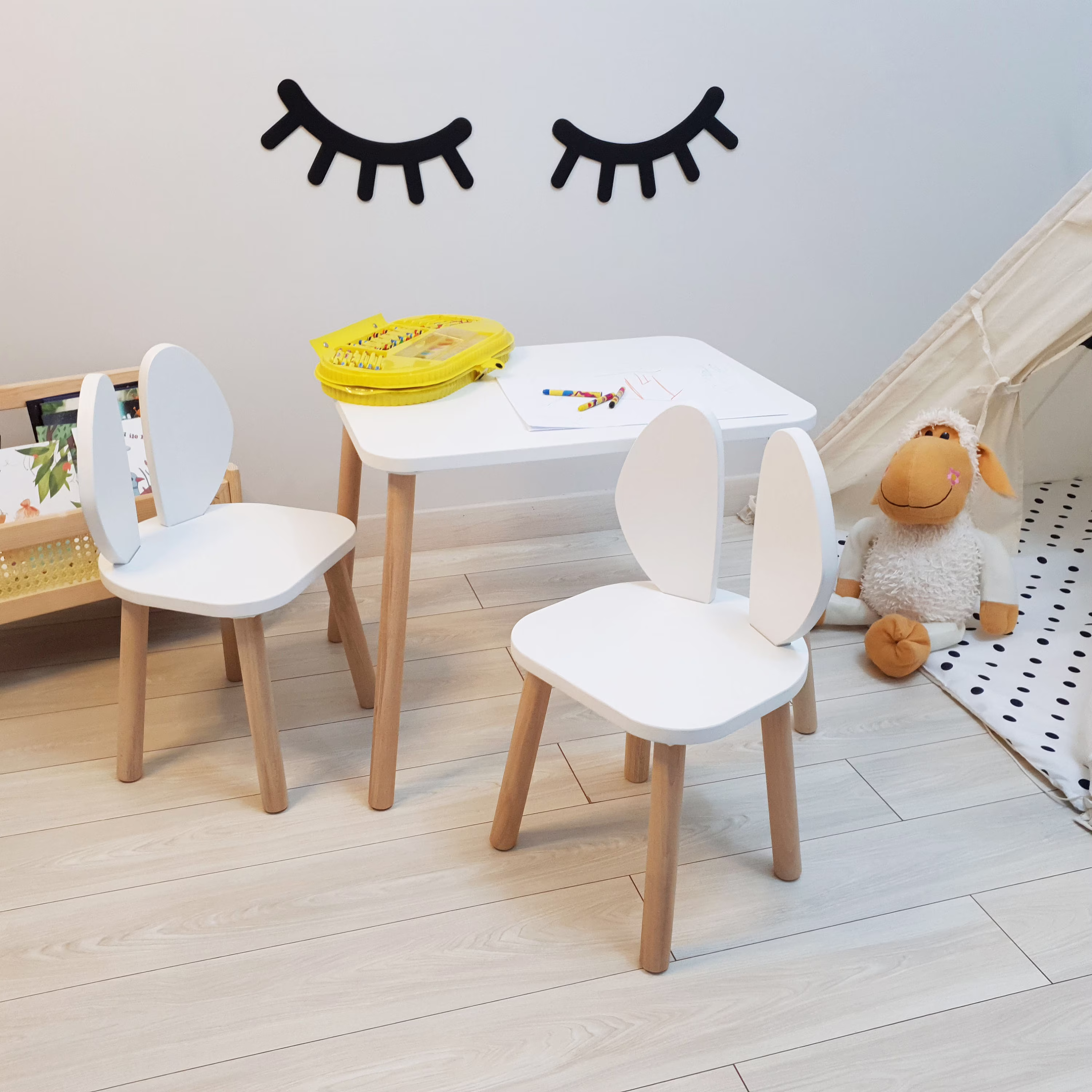 Montessori Furniture - Wooden Kids Table & Chairs Set, Wooden Table, Chair, Kids Furniture, Toddler Gift