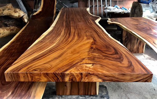 Rare Live Edge Slab Dining Table/ Conference Table 156" in Length Reclaimed Grade Aaa Thai Golden Acacia Wood Solid Custom Made