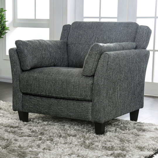 Furniture of America Yeca Mid-century Grey Linen Fabric Accent Chair