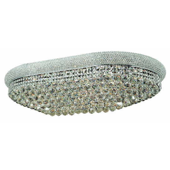 Elegant Lighting Chrome 40-inch Royal Cut Crystal Clear Flush Mount