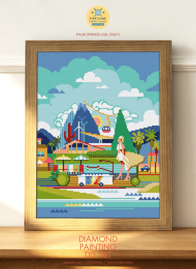 Palm Springs USA Ds075, Diamond Painting Diy Kit | State Full Pattern