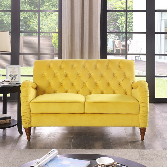 2 Seater ,Modern Sofa Premium Quality Velvet Upholstery Timeless Button Tufting Clean Lines And Softness Create A Look
