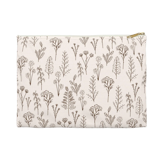 Wildflowers Zipper Pouch, Flower Makeup Bag, Cosmetics Cute Pouches, Pencil Cottagecore, Gifts For Her