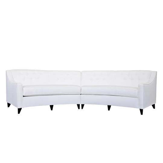 Charlotte Curved White Sectional Sofa