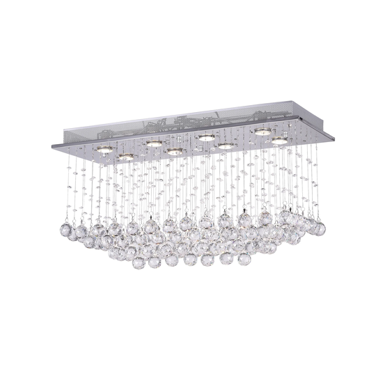 Guisseppe Lighting RC Eight Light Flush Mount Mystical Chrome - Exact Size