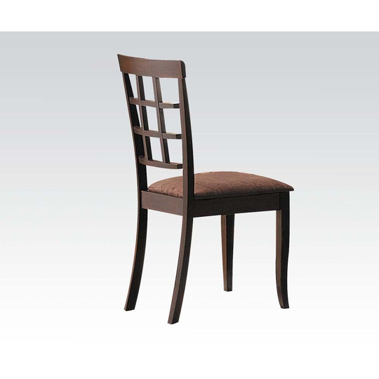 Set of 2 Sleek Side Chair, High Back Dining Chair with Soft Microfiber Padded Seat and Grid Pattern Backrest