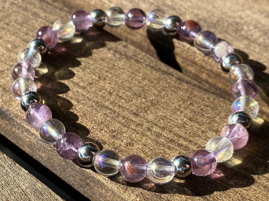 Empath Protection, Auralite 23 & Angel Aura Healing Stone Bracelet Or Anklet With Positive Energy