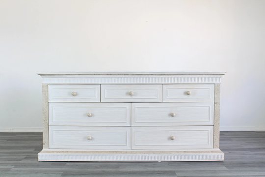 Vintage Pencil Reed & Tessellated Stone Dresser