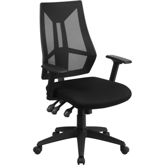 Offex HighBack Mesh Chair w/ Triple Paddle Control-Black - 26.50"W x 25"D x 41" - 46.50"H