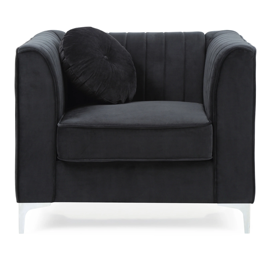 LYKE Home Channel Tufted Black Chair