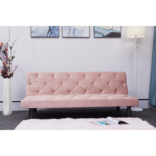 Modern 66" Velvet Sofa Converts into Sofa Bed Adjustable Back Couch for Living Room