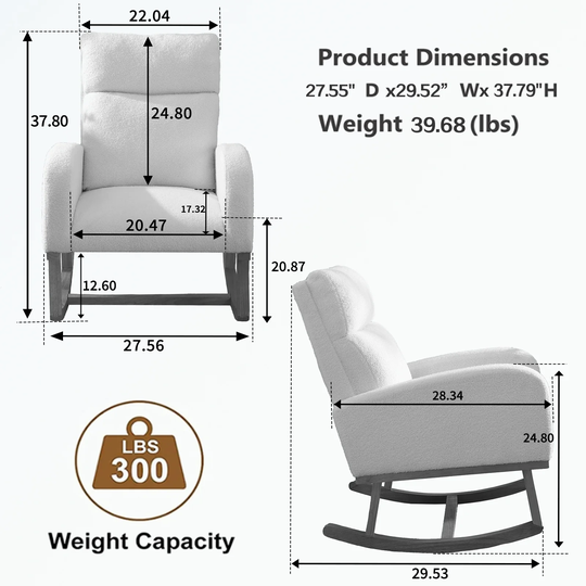 Rocking Chair with Teddy Material