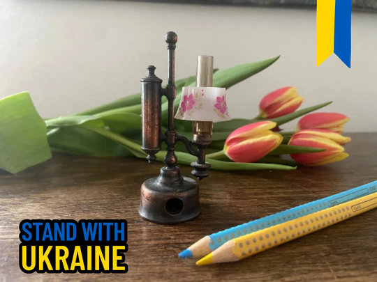 Lamp Pencil Sharpener, Candelabra Lamp Figurine, Retro Desk Accessories, Vintage Stationery