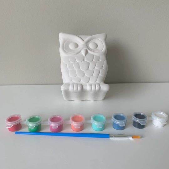 Owl Box Pottery Painting, Ceramic Box, Decor, At Home Painting Kit, Ready To Paint Ceramic, Diy Pottery Clay Kit