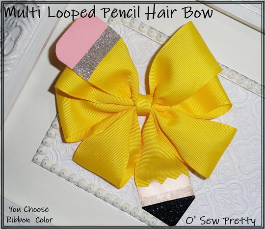 Pencil Bow, Back To School Hair You Choose The Color Hair Bows, Kindergarten