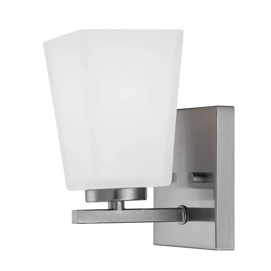Millennium Lighting 1 Light Bathroom Wall Sconce with Etched White Glass Shades