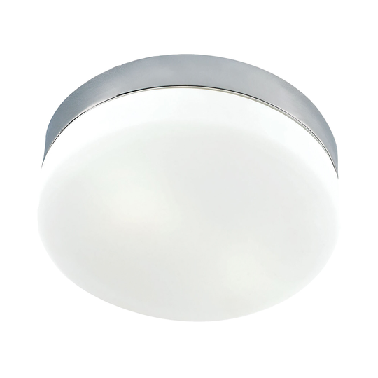 Cornerstone 9-inch Satin Nickel/ White Glass 1-light Flush Mount