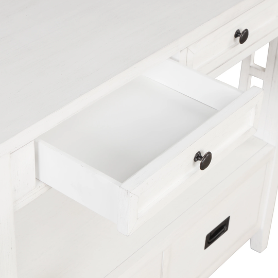 Pine Wood Console Table Entry Sofa Table with 4 Drawers