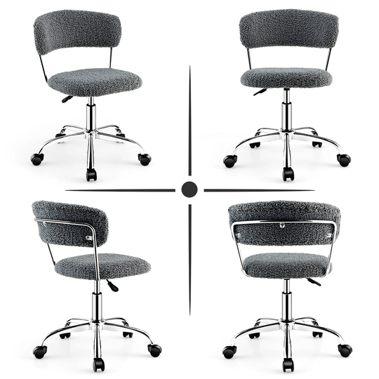 Home Office Chair Low Back Swivel Leisure Chair w Padded Seat
