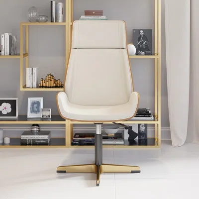 Glendale PU Leather Upholstered Office Chair High Back Swivel Chair Gold Base Executive Chair