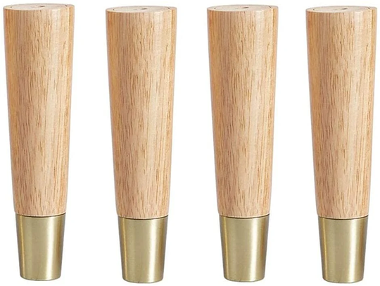 4Pcs Sofa Wood Legs With Plate, Straight Furniture Legs, Bathroom Cabinet Foot, Support Foot, Tv Foot, Raised Foot Pad