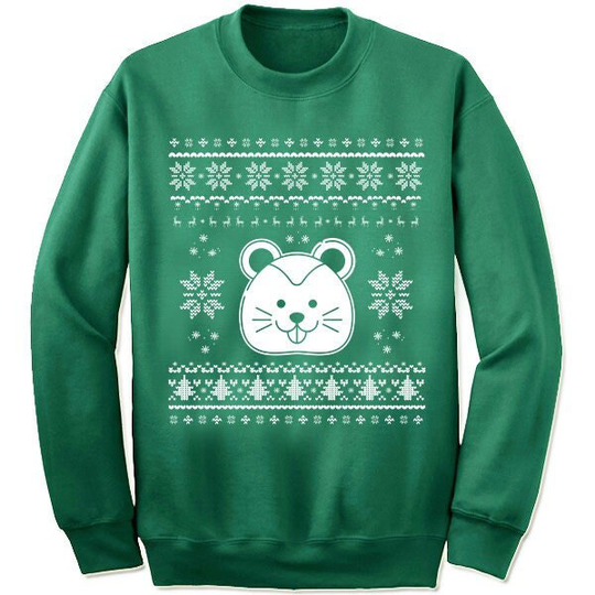 Hamster Christmas Sweater Sweatshirt. Ugly Xmas Sweater