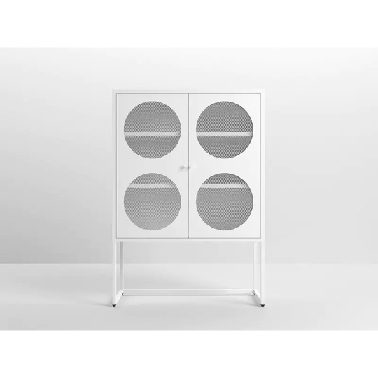 Metal 2 Mesh Doors Storage Cabinet with 3 Shelves