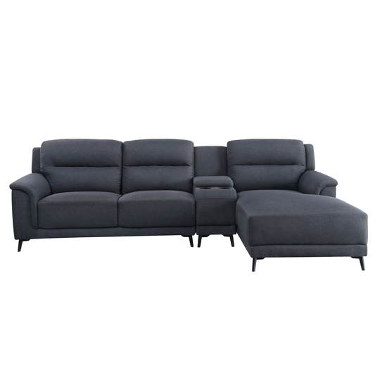 L-Shape Sectional Sofa with Storage in Linen
