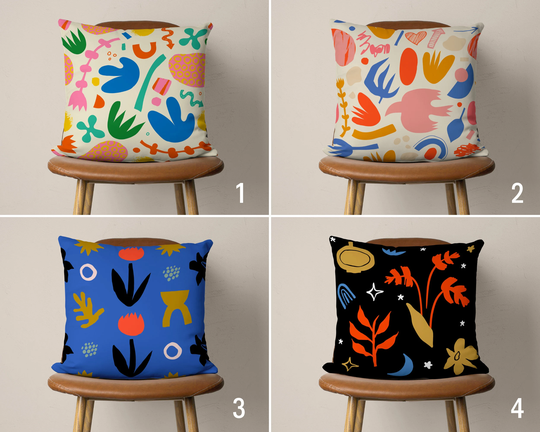 Colorful Abstract Pillow Covers, Bright Vivid Colored Cushion Cover, Decorative Lumbar Pillow, Housewarming Gift, Gift For Her