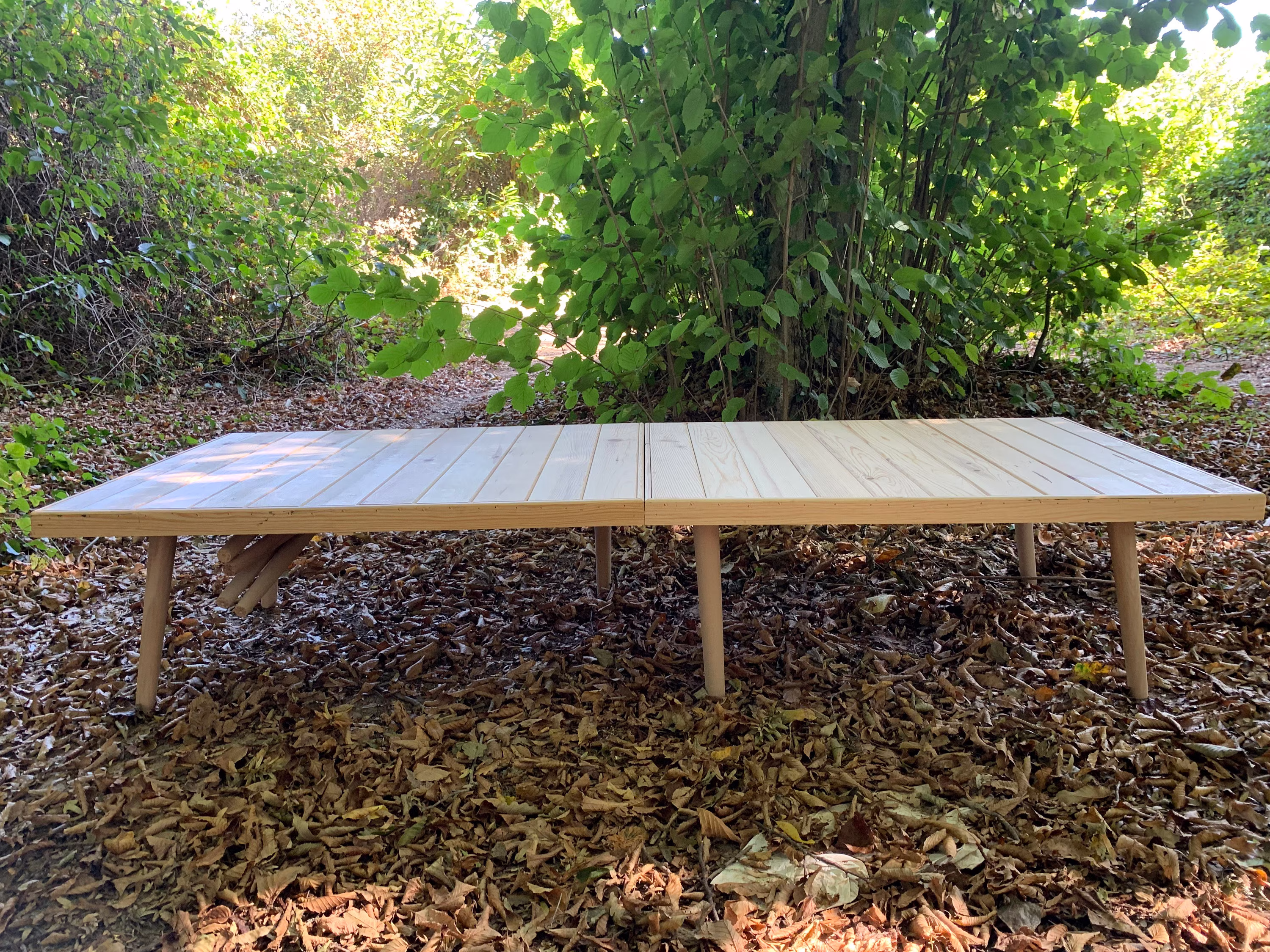 Boho Large Table, 28x71 H13 Inc, Wooden Folding Low Picnic Camp/Patio Foldable Table