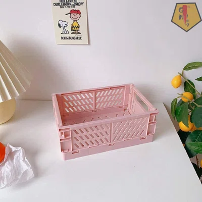 Practical Wear-Resisting Plastic Collapsible Crate - Durable Folding Pen Pencil Makeup Brushes Storage Box Basket Utility Cosmetic Container Multi Use