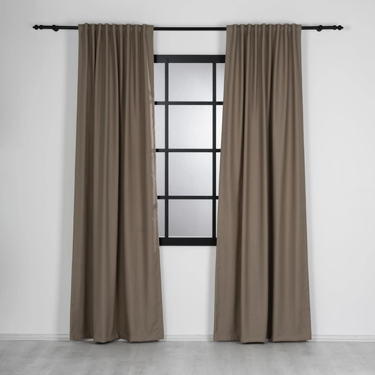 Two Panels Custom Size Blackout Curtains, Linen Look Modern Drapes 10 Colors For Nursery Home Cafe Rv Office Stage Decoration
