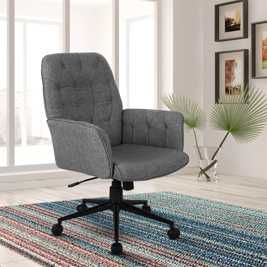 Modern Upholstered Tufted Office Chair with Arms
