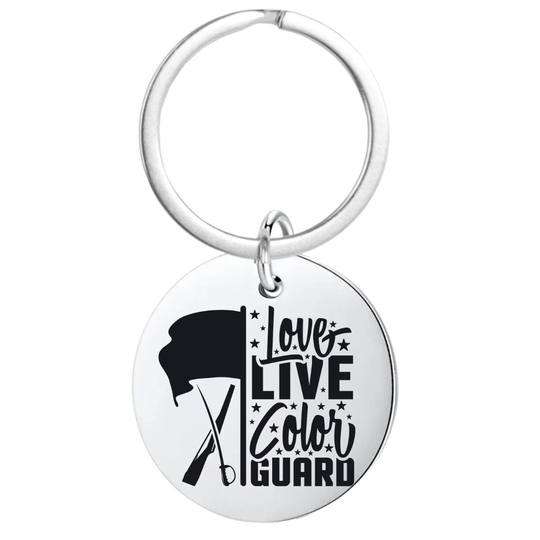 Color Guard Engraved Keychain, Live Love Flags Jewelry - Perfect Gifts Teens & Girls